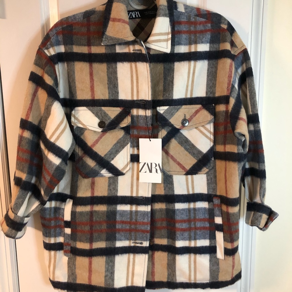 Zara Plaid Overshirt Shacket